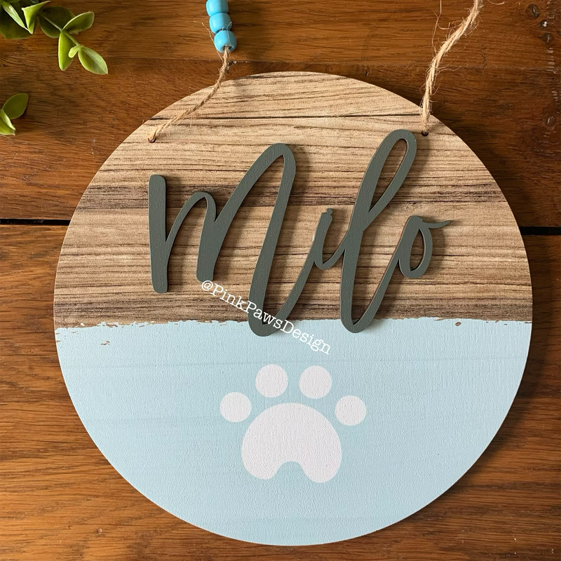 Personalised Circle Plaque - Paw Print