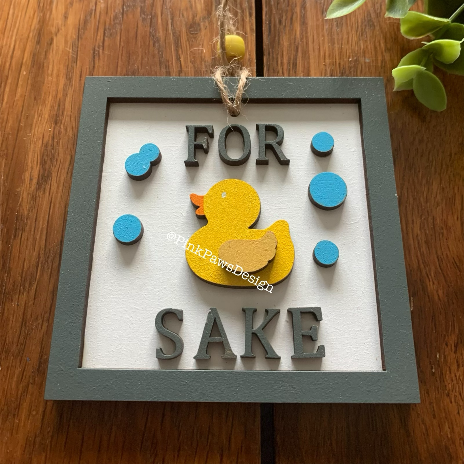 Layered Hand-Painted Hanging Decoration – “For Duck Sake” Layered Hand-Painted Hanging Decoration – “For Duck Sake”