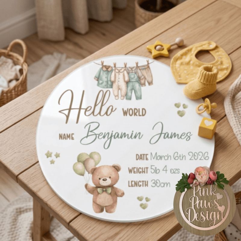Personalised New baby Acrylic plaque