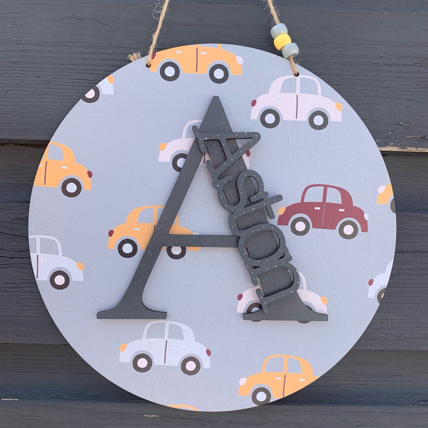 Personalised Circle Plaque - Car themed