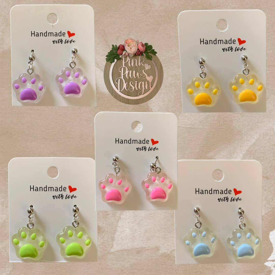 Handmade Pet Paw Earrings