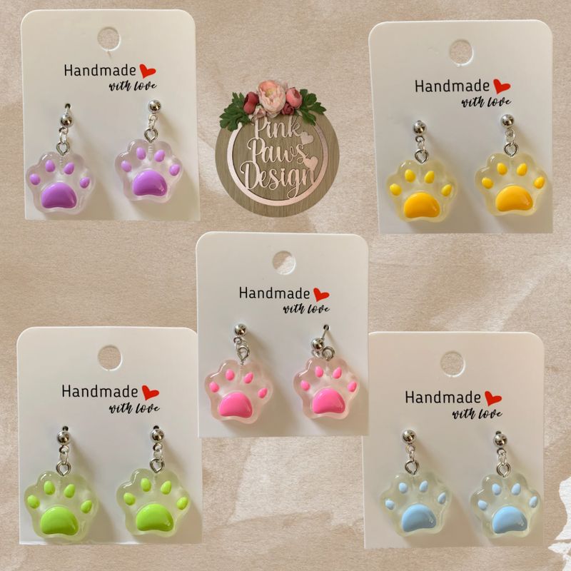 Handmade Pet Paw Earrings