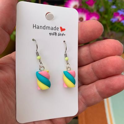 Handmade Polymer Clay Twist Earrings