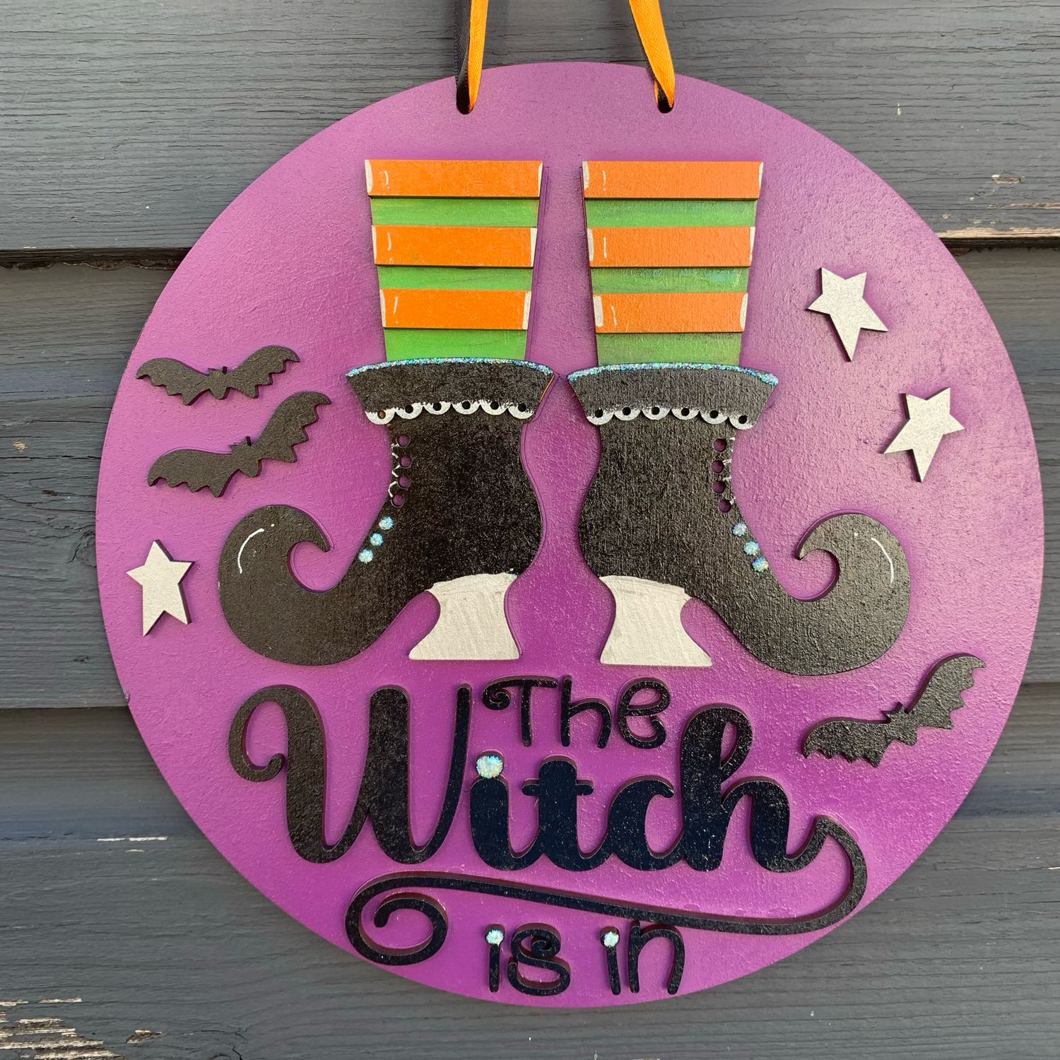 Hand-painted Large ‘The Witch Is In’ Plaque