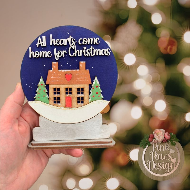 Hand-Painted Christmas Decoration – All Hearts Come Home For Christmas