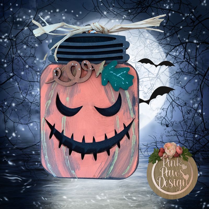 Hand-painted Pumpkin Jar hanging Decoration