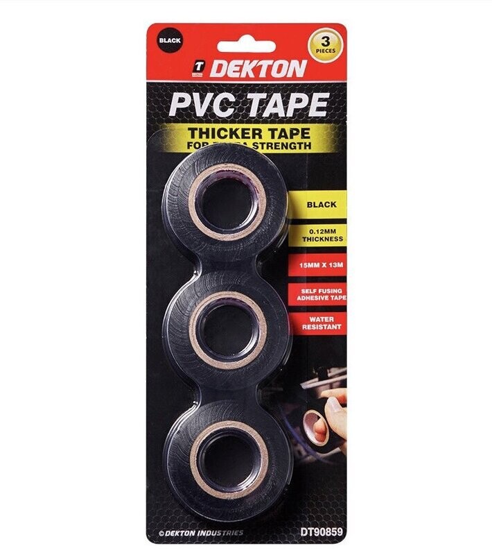 Extra strong Black PVC Tape 3 Pack