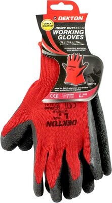 Heavy Duty Working Gloves Black/Red Latex 9/L