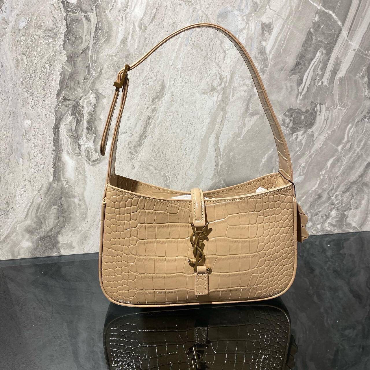 Saint Laurent Hobo Bag Croco
