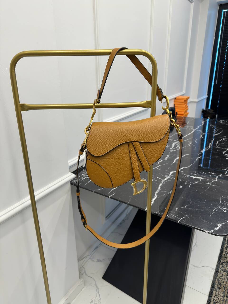Saddle Bag With Strap Epsom Leather