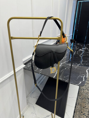 Saddle Black With Strap ( Gold Hardware)