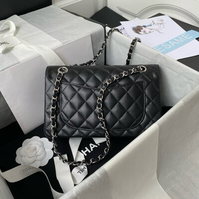 Small Double Flap Bag Caviar Leather Silver Hardware (Orginal Quality)