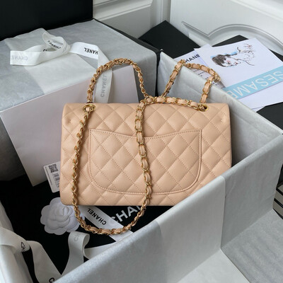 Medium Double Flap Bag Caviar Leather Gold Hardware (Orginal Quality)