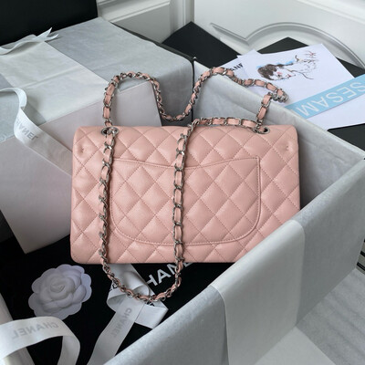 Medium Double Flap Bag Caviar Leather Silver Hardware (Orginal Quality)