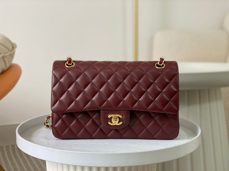 Medium Double Flap Bag Lambskin Leather Gold Hardware (Orginal Quality)