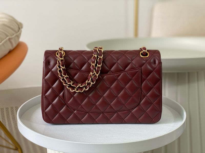 Medium Double Flap Bag Lambskin Leather Gold Hardware (Orginal Quality)