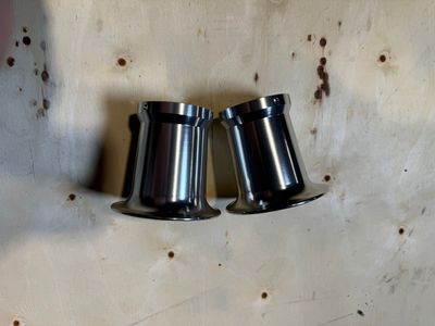 Offene Silber eloxierte Alu-Trichter für 2 Vergaser NEU