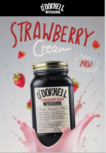 O-DONNELL MOONSHINE Strawberry-Cream 700ml O-DONNELL MOONSHINE Strawberry-Cream 700ml