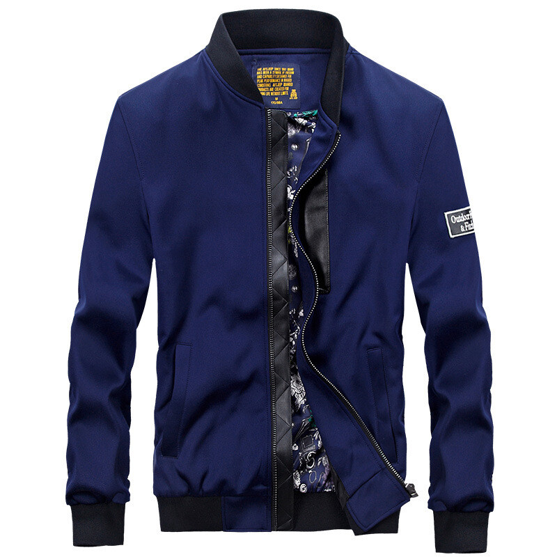 ZHANDIJIPU men's youth jacket spring thin section baseball collar jacket large size sports outerwear tide