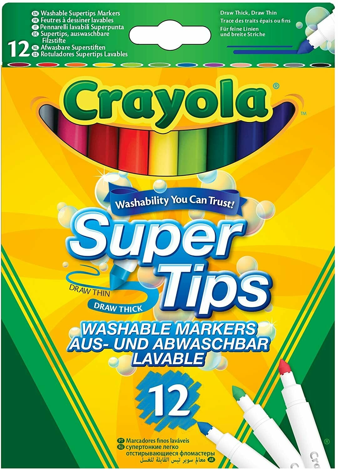 Crayola Supertips Washable - Pack of 12