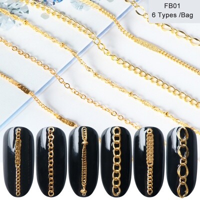 Gold And Silver Alloy Metal Chain Nail Decoration