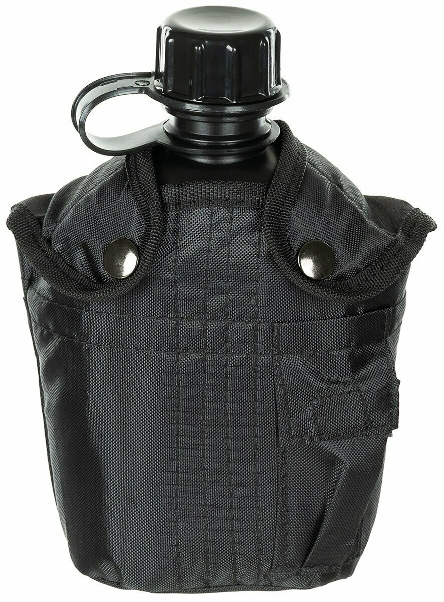 US-Plastikfeldflasche, Farbe: schwarz