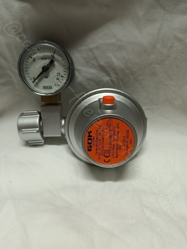 Gasregler 50mbar, 0,8 kg/h 90° (Bj. 21) Gasregler 50mbar, 0,8 kg/h 90° (Bj. 21)
