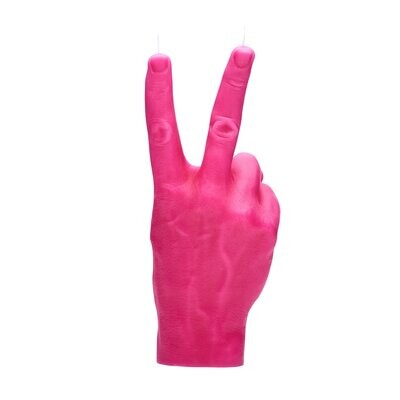 Candle Hand "PEACE", Kerze pink