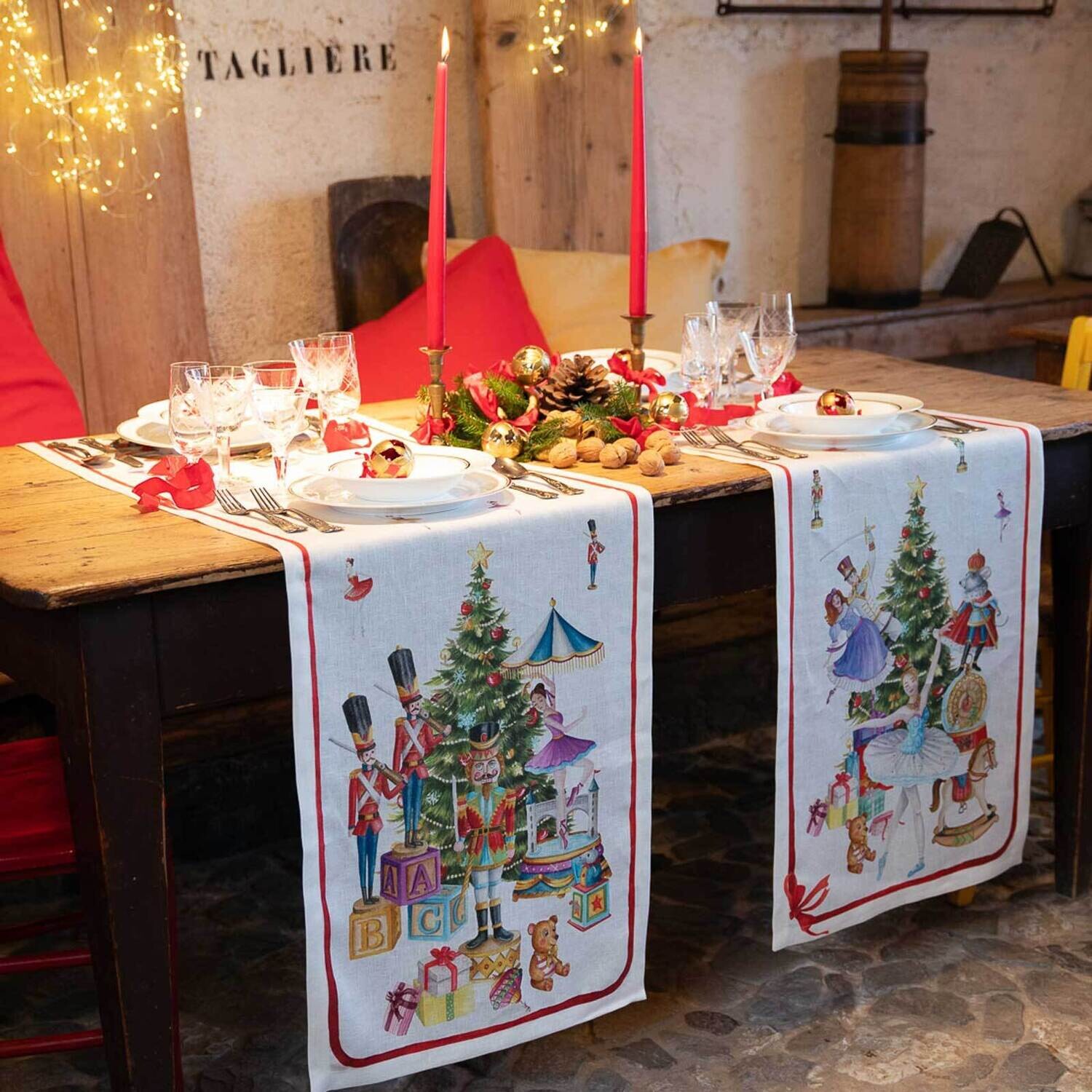 Tischläufer "Schiaccianoci", Leinen