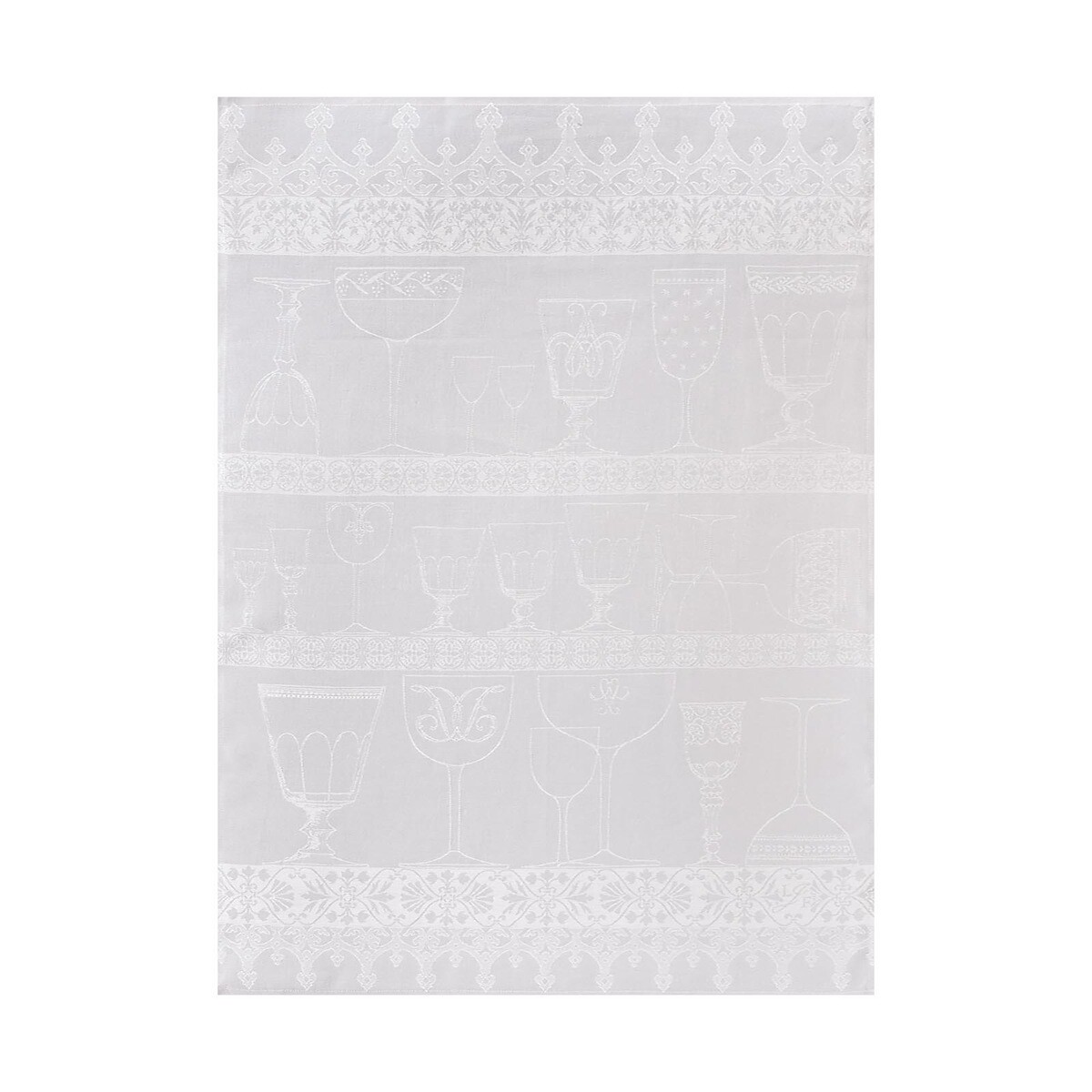 Geschirrtuch "Cristal" blanc, 80x60, Leinen