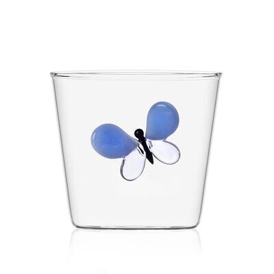 Glas "Garden Picnic", Schmetterling blau