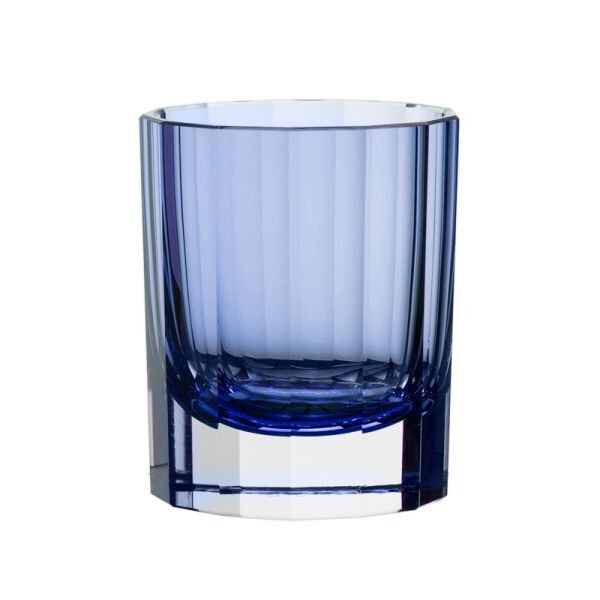Glas Double Old Fashioned "Faceted", blue