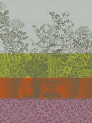 Geschirrtuch "Floraison Raye" zinnia, 80x60, Baumwolle