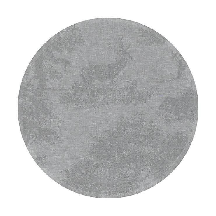 Tischset rund "Souveraine" argent, 38cm, Leinen