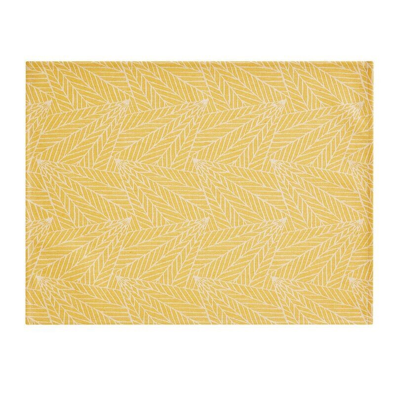 Tischset beschichtet "A la carte Feuilles" citron, 50x36, Baumwolle