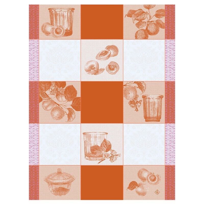 Geschirrtuch Geschirrtuch "Confitures Carreaux" terre cuite, 80x60, Baumwolle