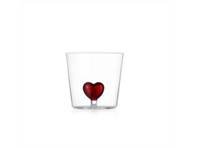 Glas "Cuore", Herz rot