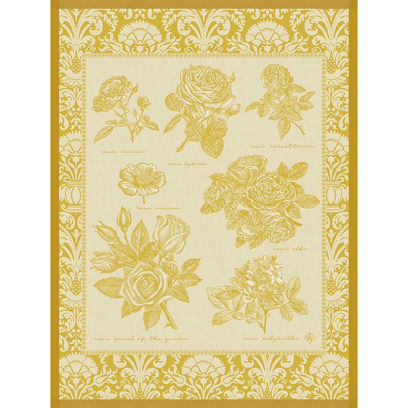 Geschirrtuch "Jardin des Roses" golden, 80x60, Baumwolle