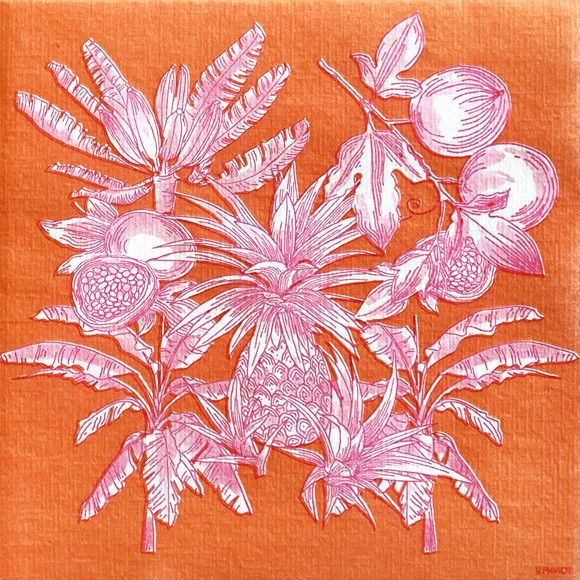 Paviot Serviette "Fruits Exotiques Orange"
