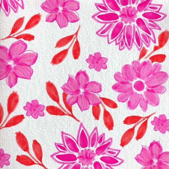 Paviot Serviette "Maxi Fleur Rose" 25x25cm