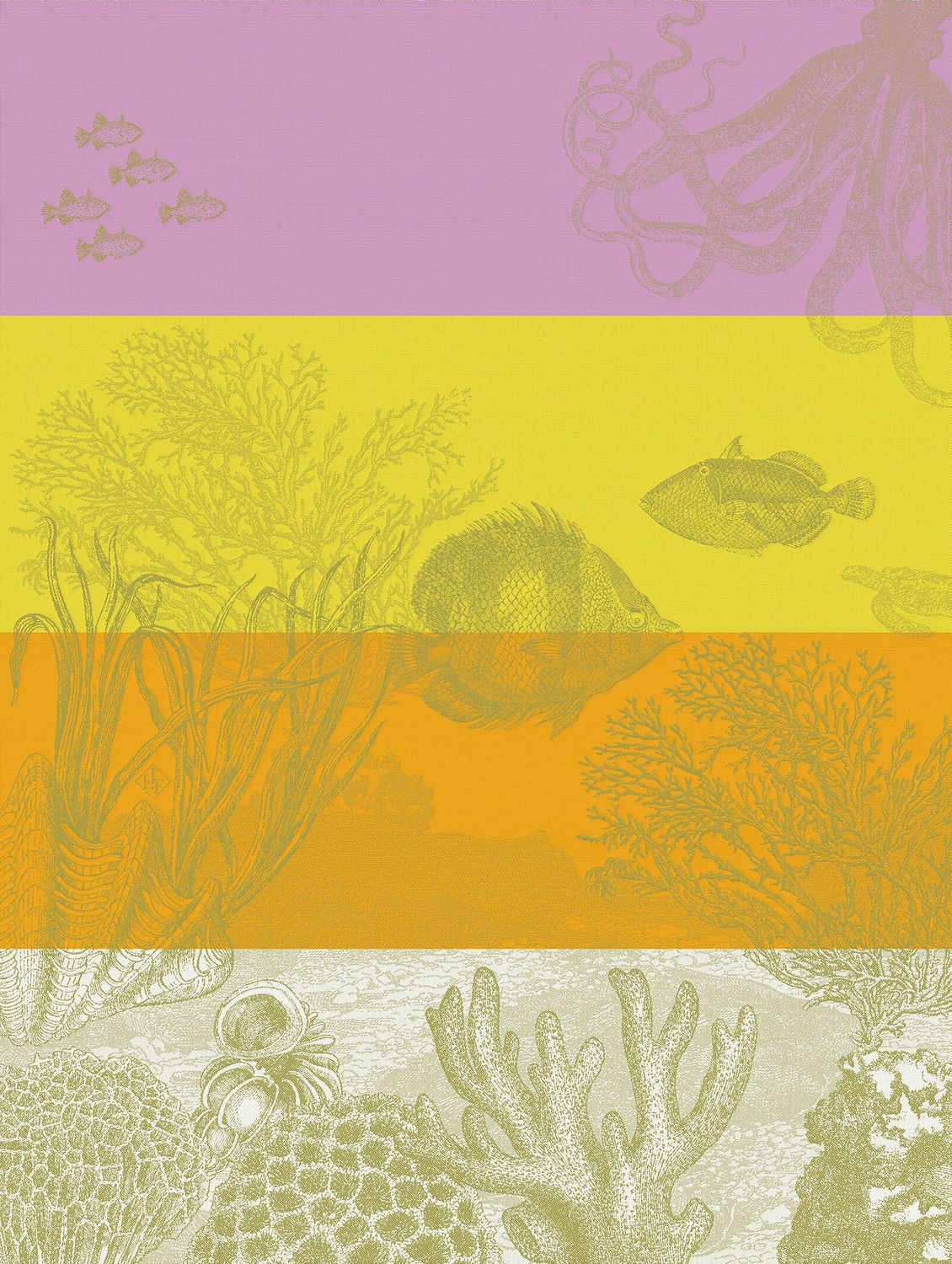 Geschirrtuch "Sous L´Ocean" anemone, 80x60, Baumwolle