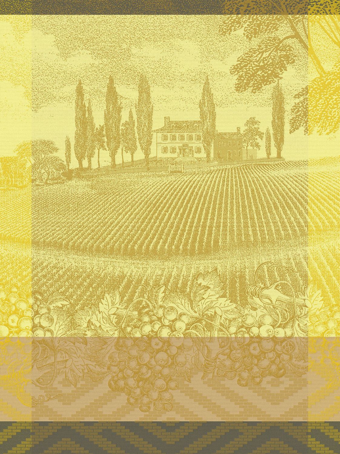 Geschirrtuch "Vignoble" terre, 80x60, Baumwolle