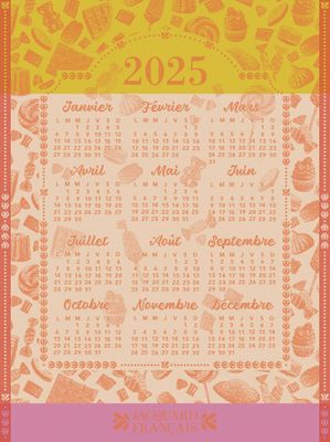 Geschirrtuch Geschirrtuch "Calendrier 2025", 80x60, Baumwolle