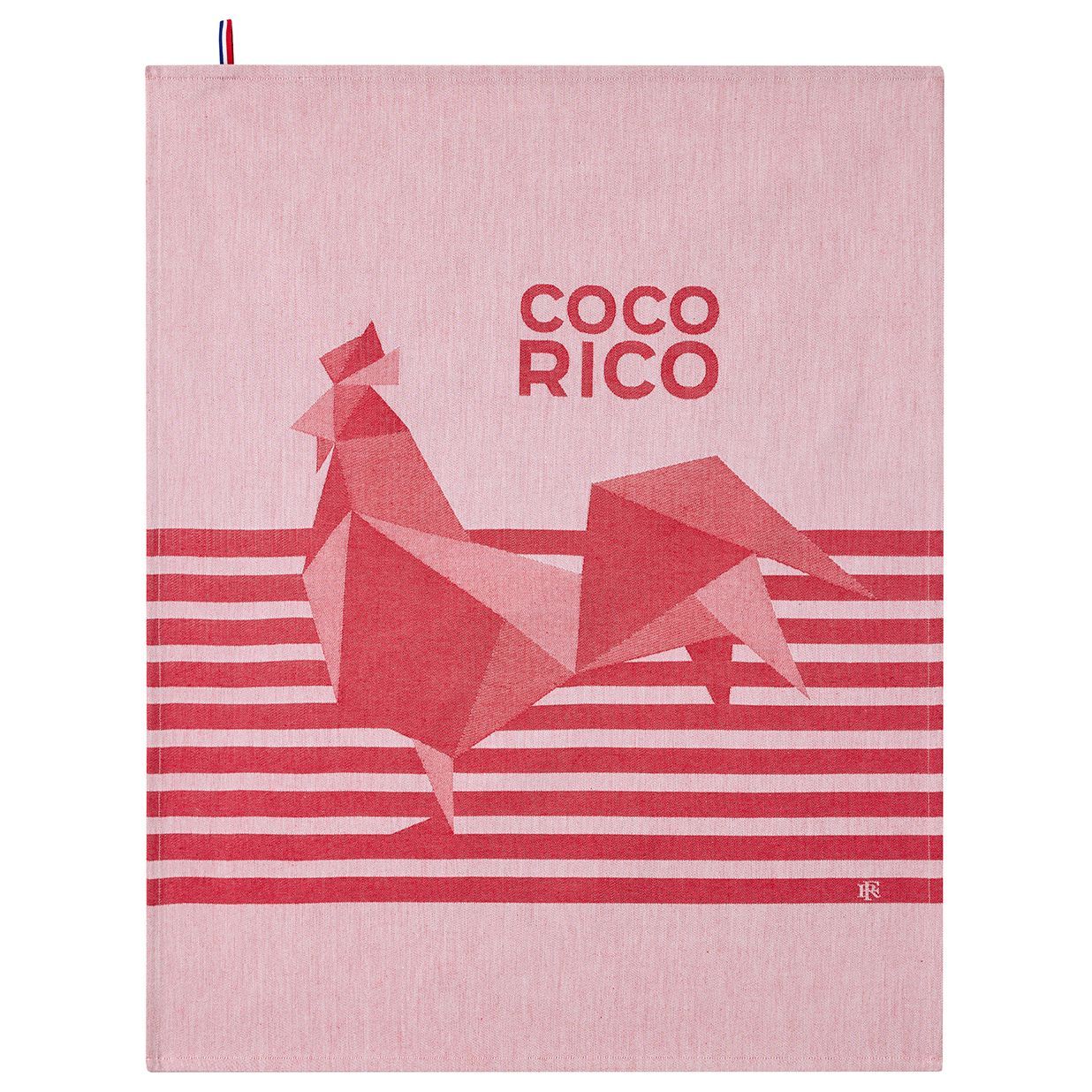 Geschirrtuch "Coco-Rico" rouge, 80x60, Baumwolle