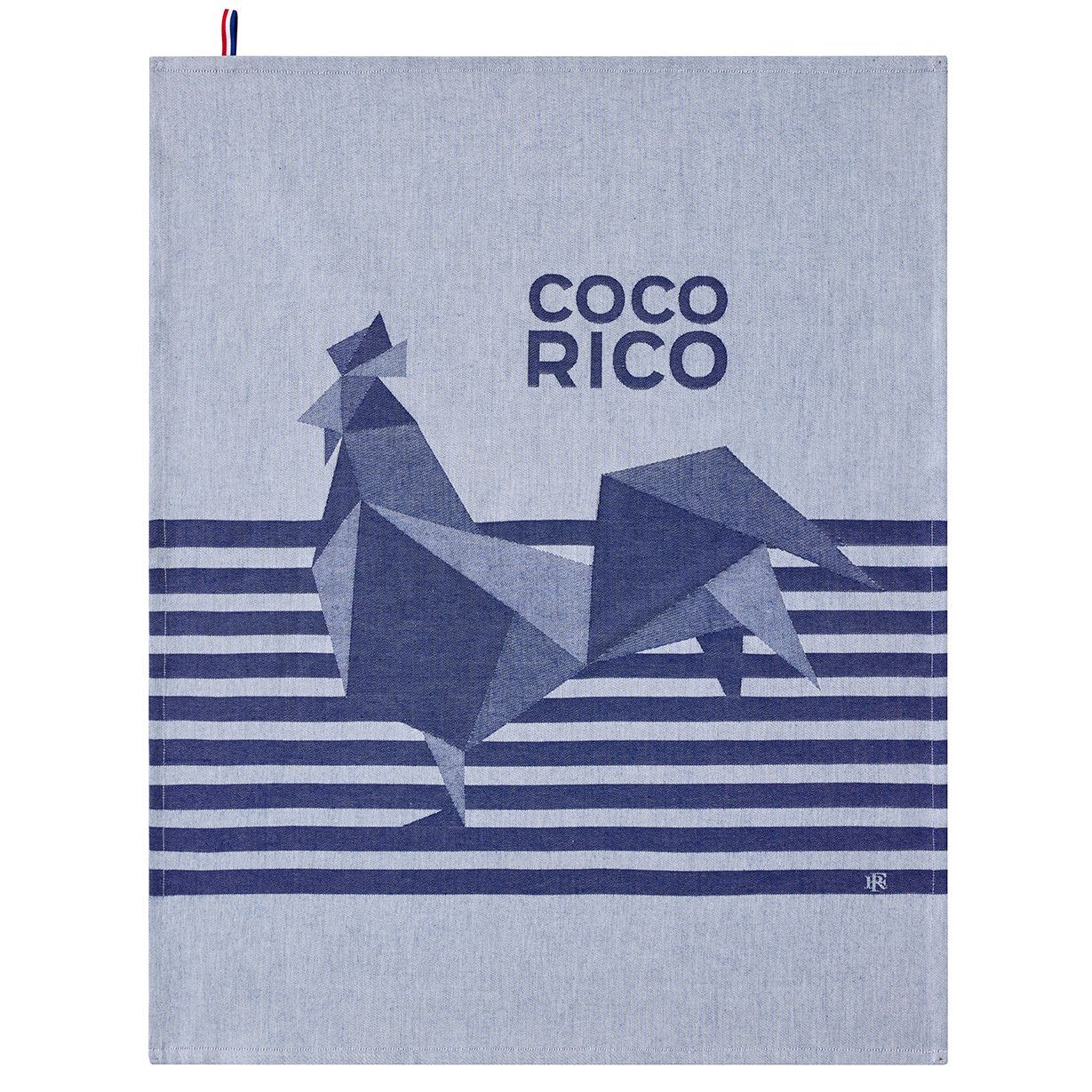 Geschirrtuch "Coco-Rico" bleu, 80x60, Baumwolle