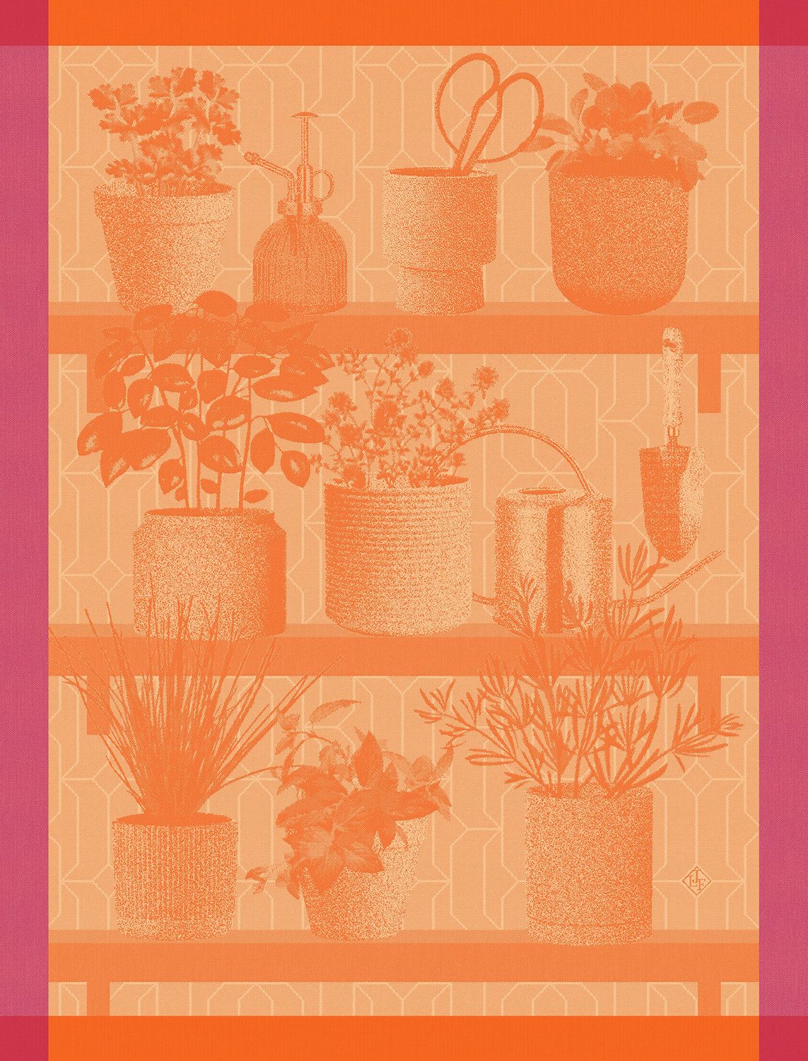 Geschirrtuch "Herbes Fraiches" paprika, 80x60, Baumwolle