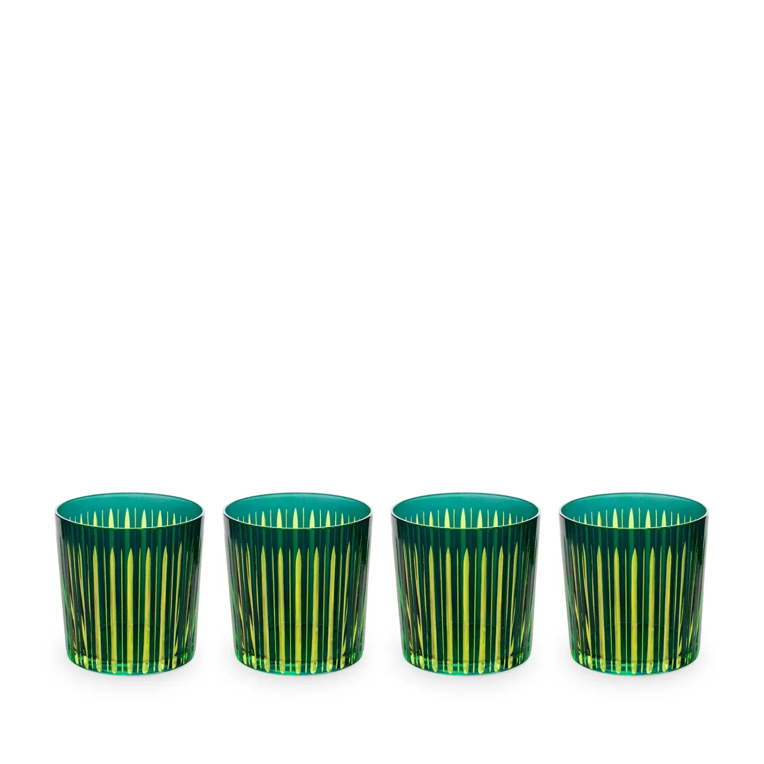 Prism Double Old Fashioned Glas-Grün (Set von 4) von L´Objet