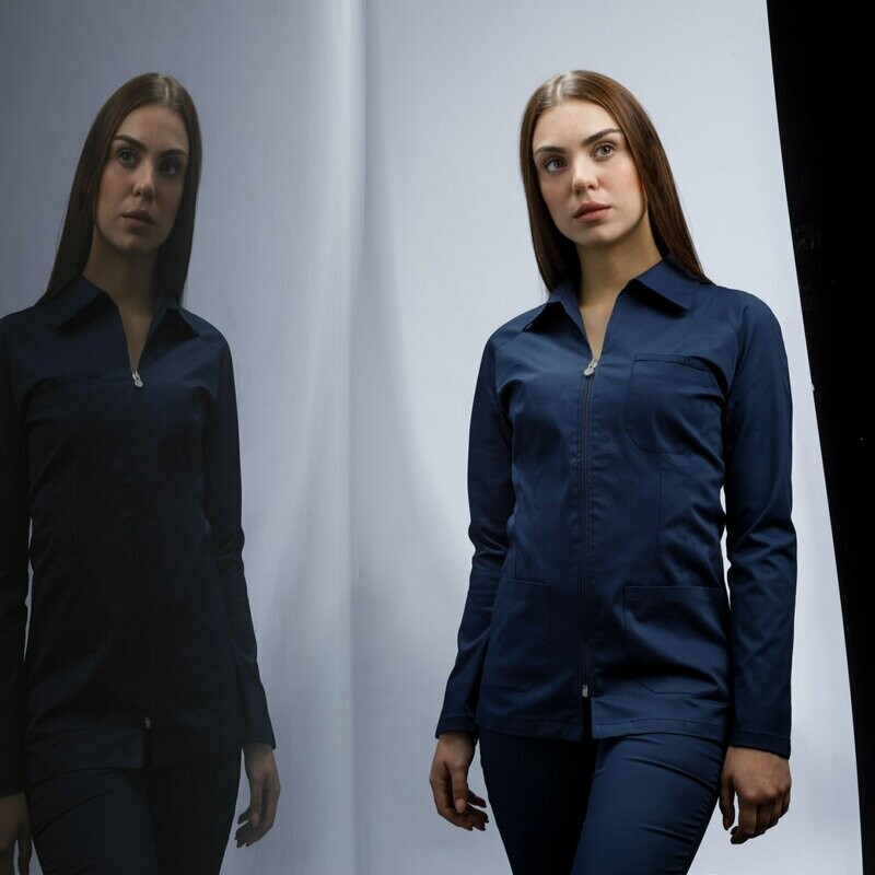 Casacca Marina Modello Donna Slim Fit 97% Cotone 3% Elastam
