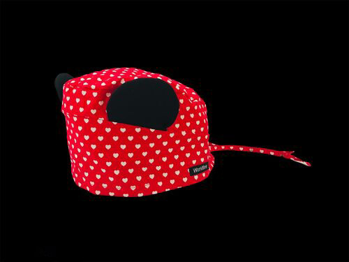 Cuffia Rossa Orecchiette Nere