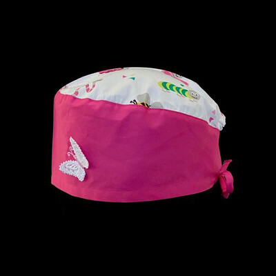Cuffia C/Applicazione Farfalla Fucsia